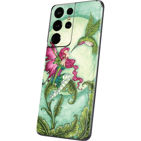 Amy Brown Flirting Fairy and Hummingbird Galaxy S21 Ultra 5G Skin